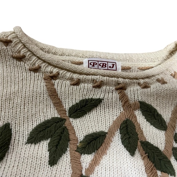 VINTAGE PBJ SPORT Embroidered Panda Holiday Artsy Sweater Crewneck Sweater M - Picture 8 of 12